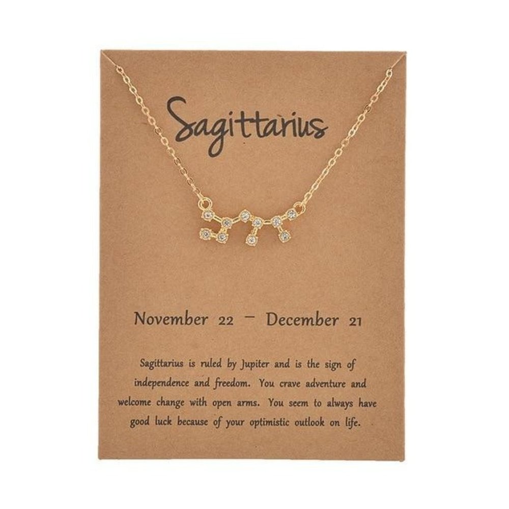 Sagittarius Rhinestone Constellation Astrological Necklace